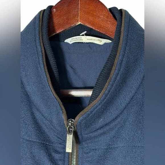 Maurizio Baldassari 100% Cashmere Vest w/ Knit Sides Size 56 (XXL/2xL US) blue - Picture 6 of 16